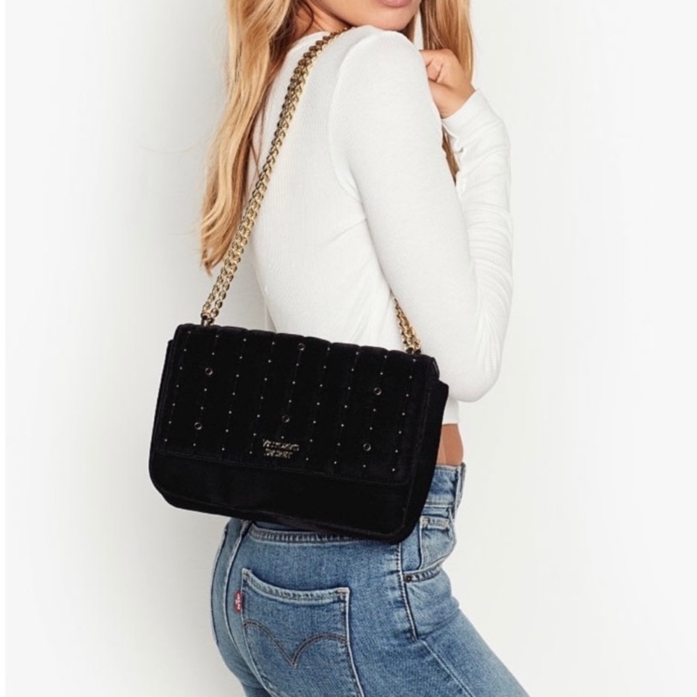 Victoria Secret velvet Stud Shoulder bag